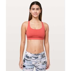 Lululemon Energy Bra Size 4 in Poppy Coral Crisscross Strappy